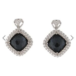 Di Modolo , 14k Gold & Sterling Silver Black Quartz Earrings.perfect condition.